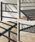 Metal Bed Frame Queen Size Bed Base Platform Black SIS