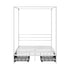 Canopy Double Bed Frame with 2 Drawers in White, Metal, 300kg