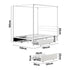 Canopy Double Bed Frame with 2 Drawers in White, Metal, 300kg