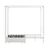 Canopy Double Bed Frame with 2 Drawers in White, Metal, 300kg