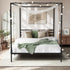 Metal Canopy Bed Frame Double Size Platform