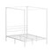 Metal Canopy Bed Frame Double Size White