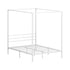 Metal Canopy Bed Frame Double Size White