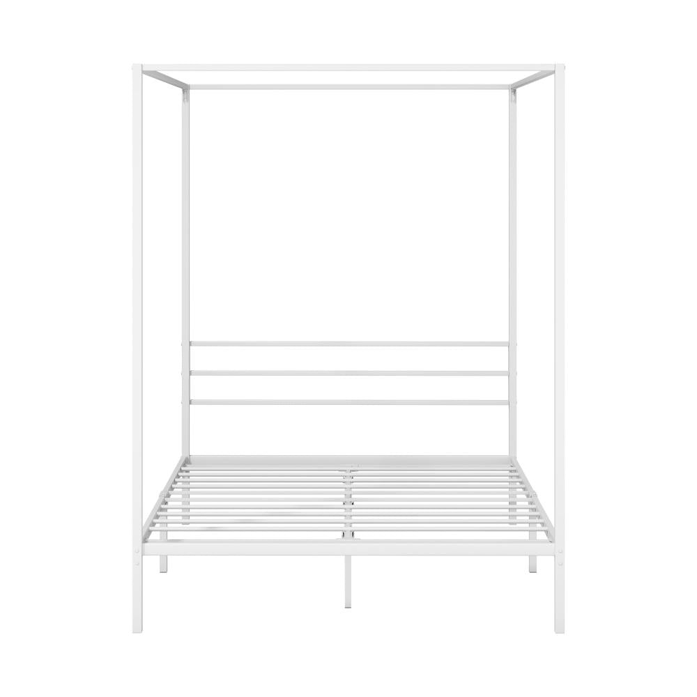 Metal Canopy Bed Frame Double Size White