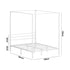 Metal Canopy Bed Frame Double Size White