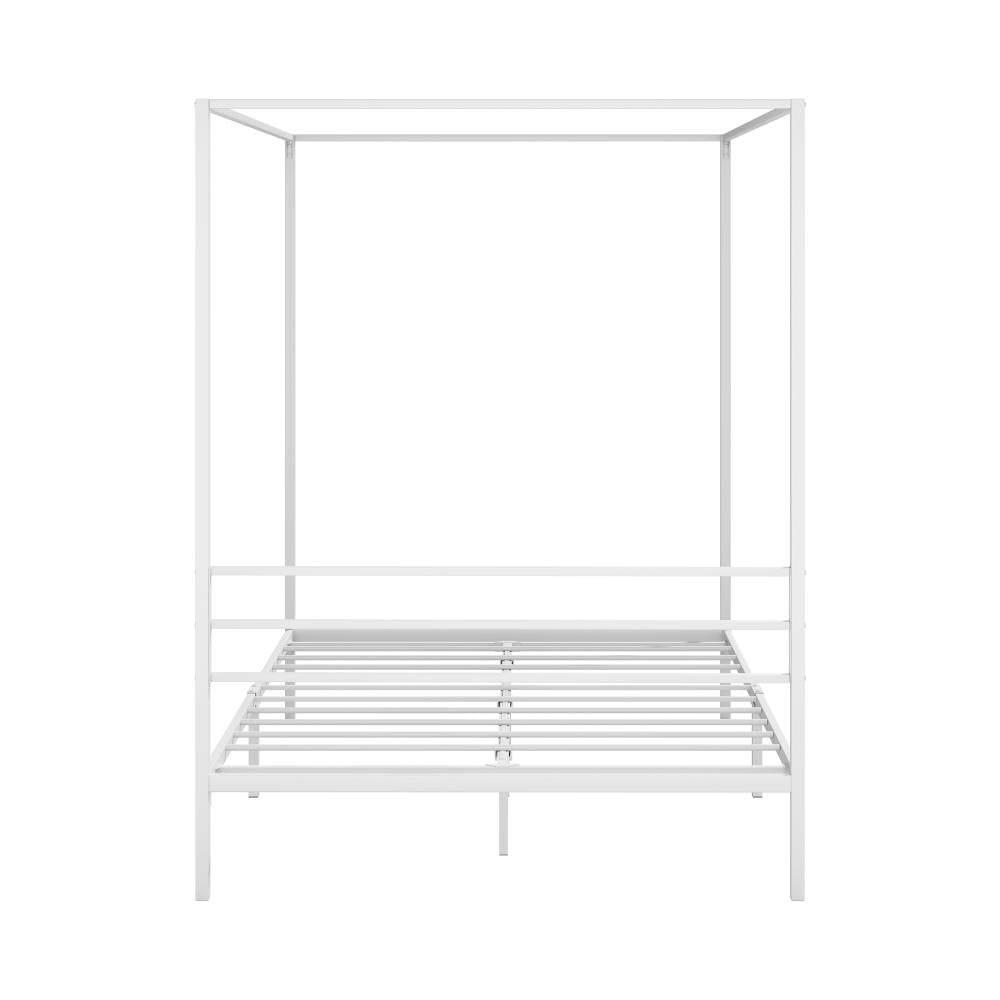 Metal Canopy Bed Frame Double Size White