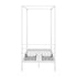 Canopy Single Bed Frame with 2 Drawers White