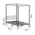 Metal Canopy Bed Frame Single Size Platform