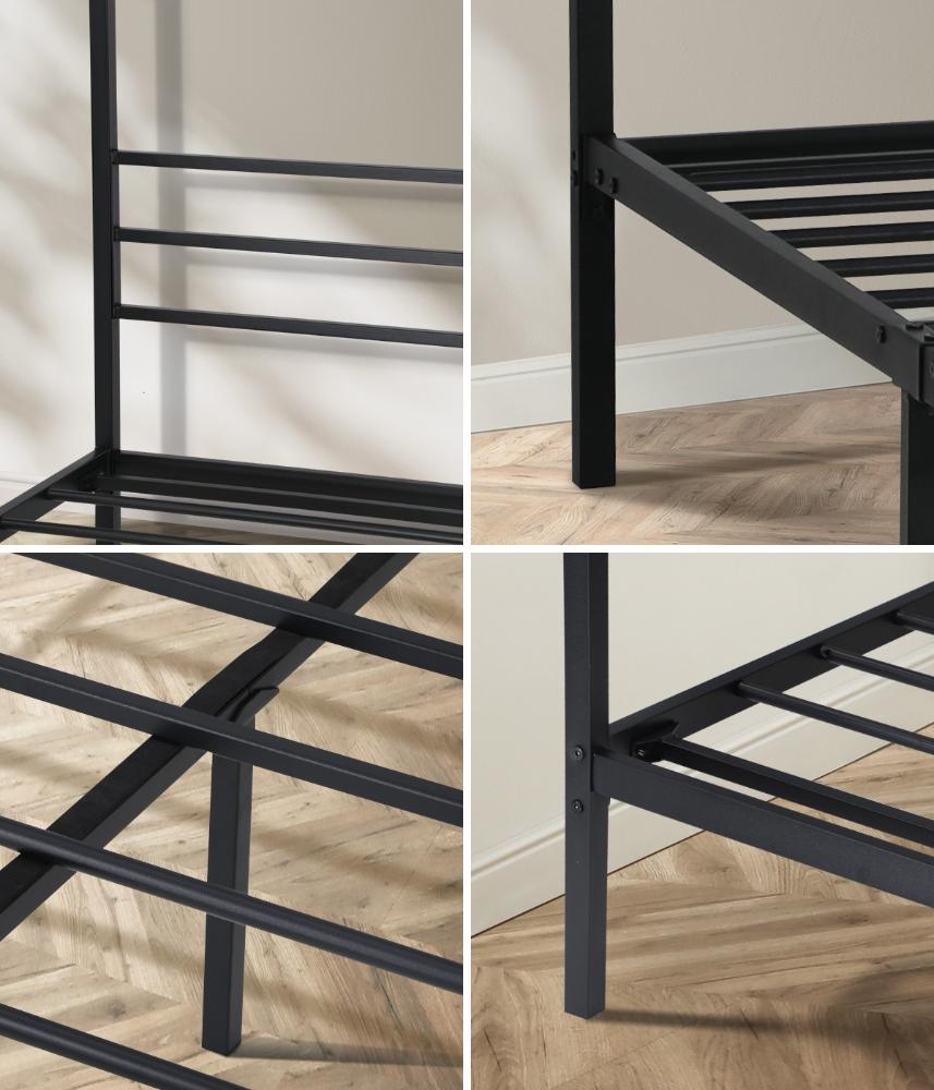 Metal Canopy Bed Frame Single Size Platform