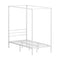 Metal Canopy Bed Frame Single Size White