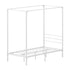 Metal Canopy Bed Frame Single Size White