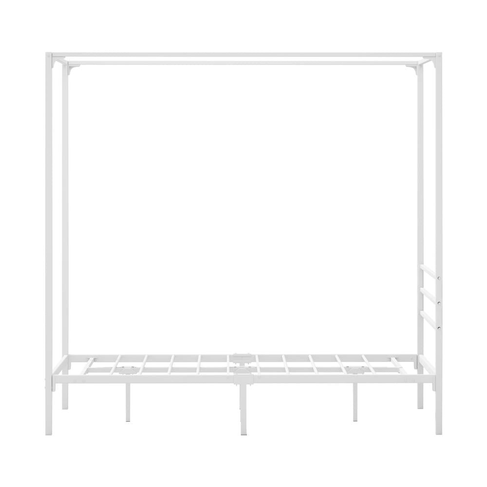 Metal Canopy Bed Frame Single Size White