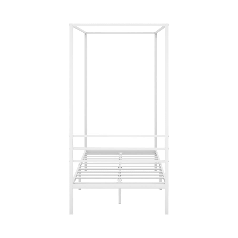 Metal Canopy Bed Frame Single Size White