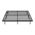 Oikiture Floating Double Metal Bed Frame LED Light AC USB Black