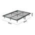 Oikiture Floating Double Metal Bed Frame LED Light AC USB Black
