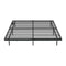 Oikiture Floating Metal Bed Frame Queen Size LED Light AC USB Black