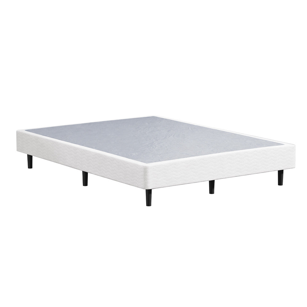 Double Ensemble Metal Bed Base, Fabric Cover Platform Bed, Grey Colour