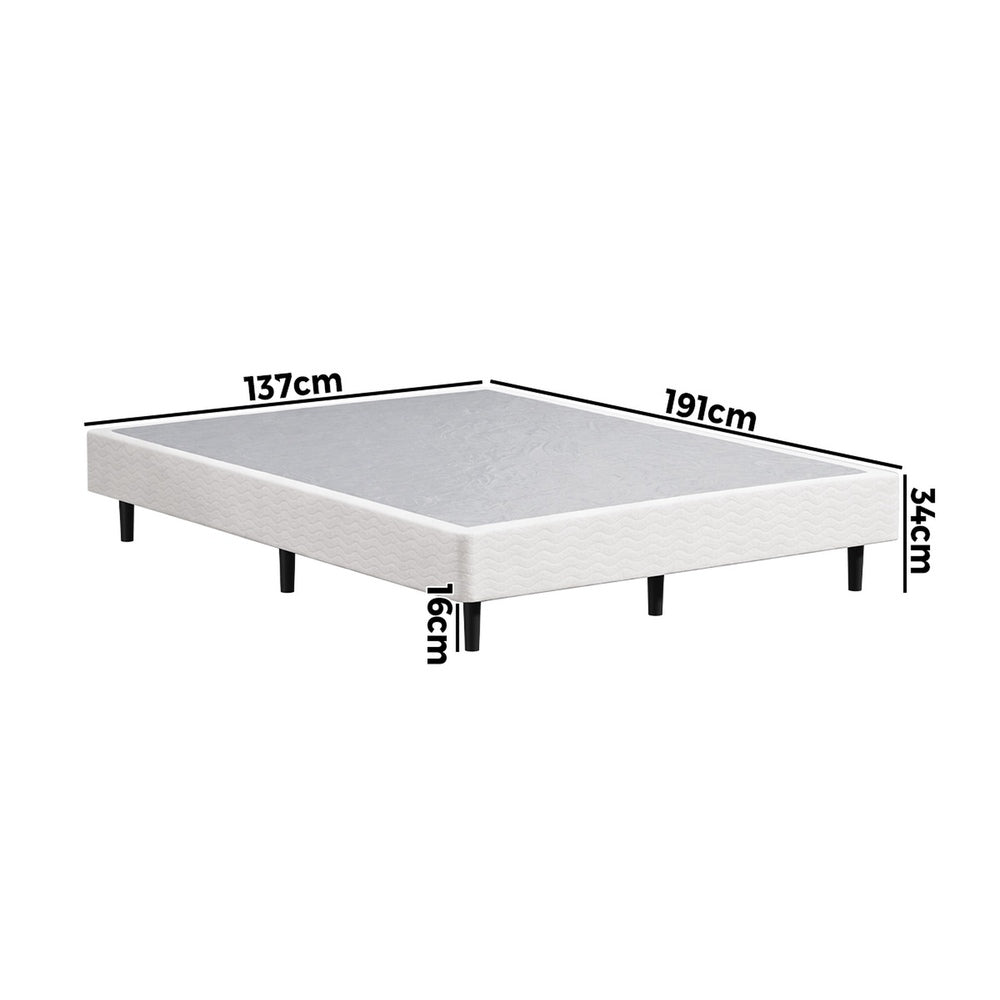 Double Ensemble Metal Bed Base, Fabric Cover Platform Bed, Grey Colour