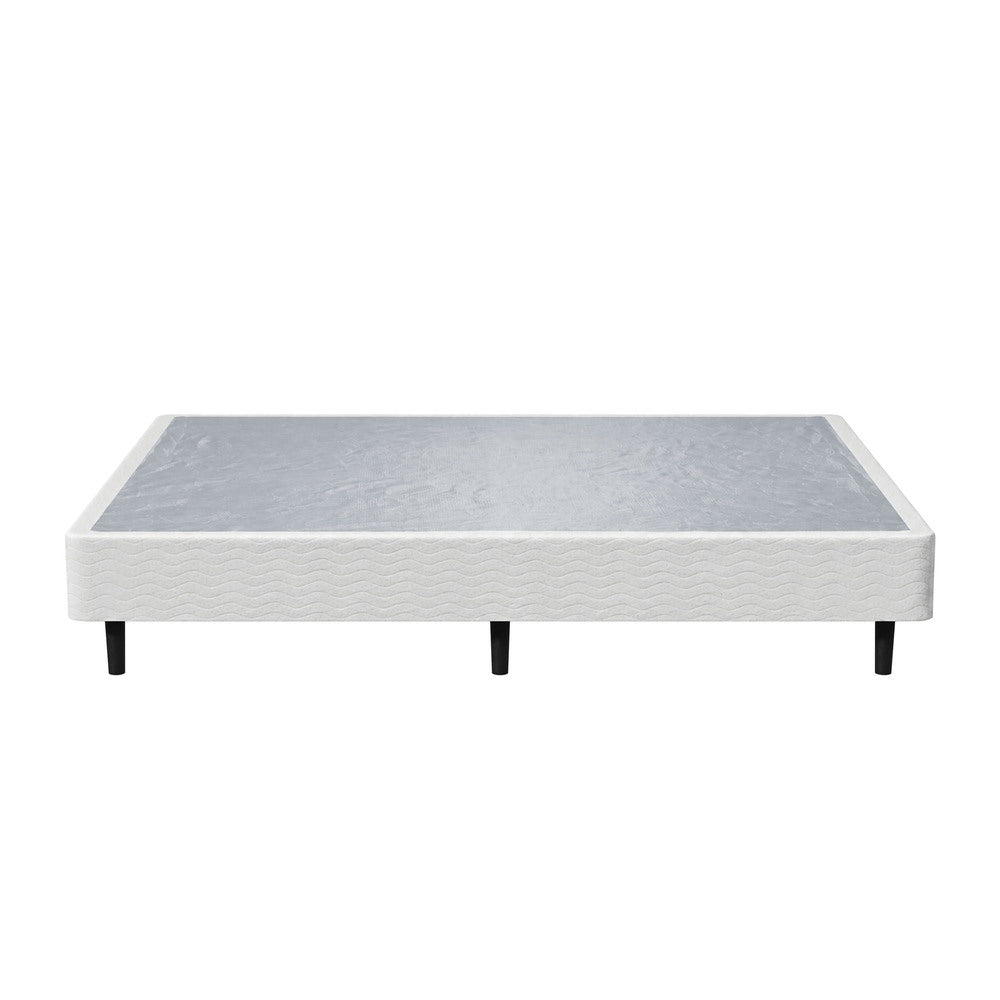 Double Ensemble Metal Bed Base, Fabric Cover Platform Bed, Grey Colour