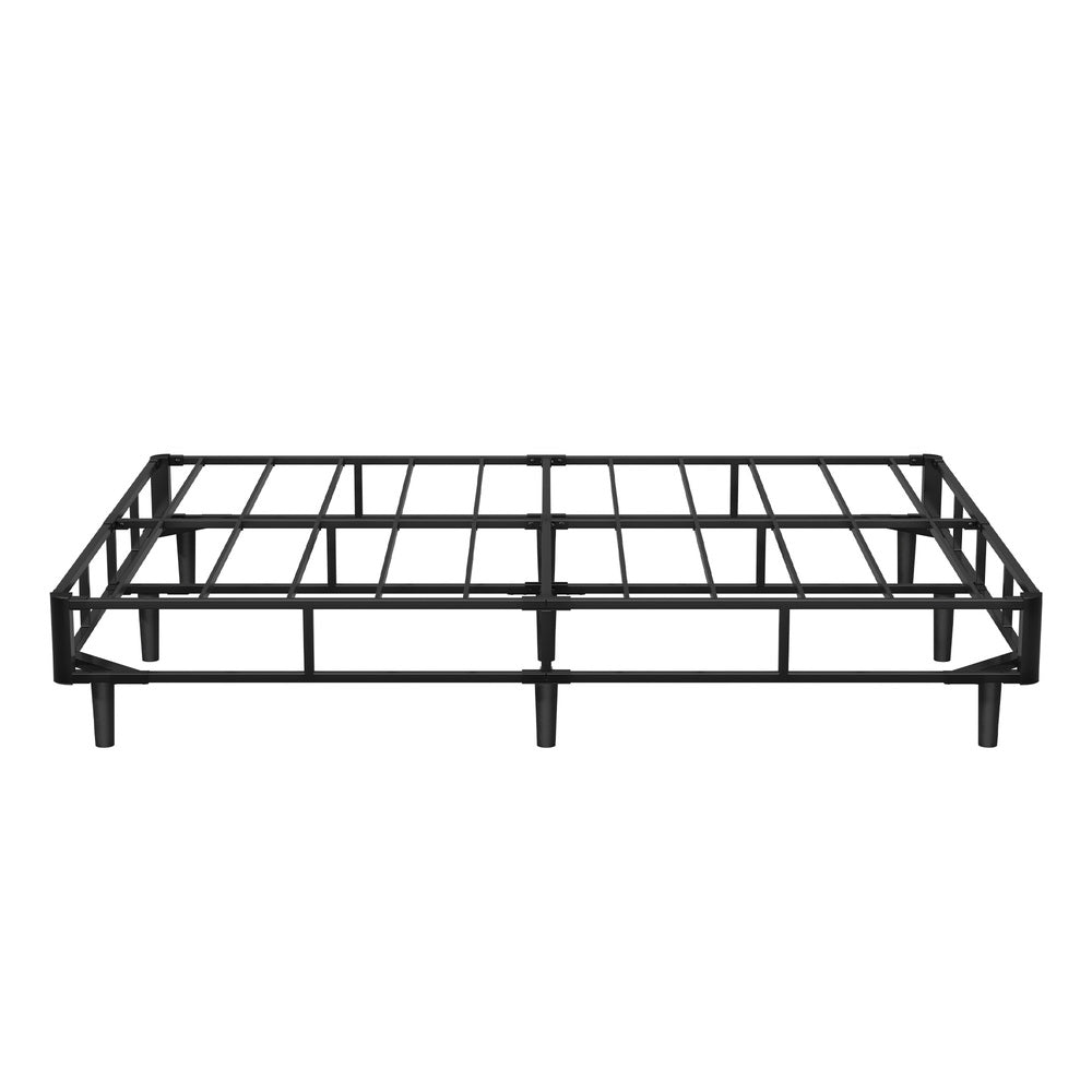 Double Ensemble Metal Bed Base, Fabric Cover Platform Bed, Grey Colour