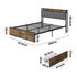 Double Metal Bed Frame Storage Headboard AC USB Charge