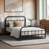 Metal Bed Frame King Single Railing-style Black