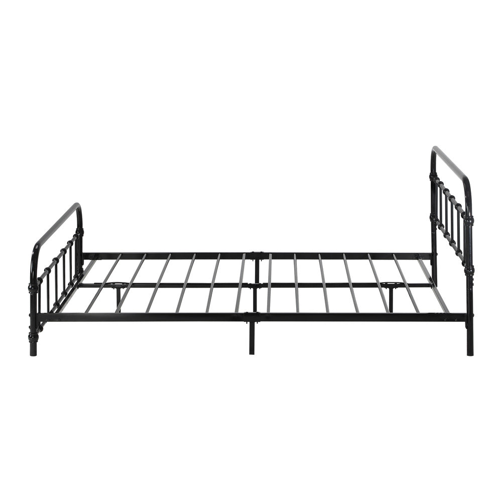 Metal Bed Frame King Single Railing-style Black