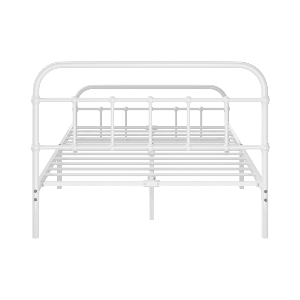 Bed Frame Metal King Single Bed Platform White