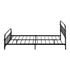 Metal Bed Frame Queen Size Railing-style Black