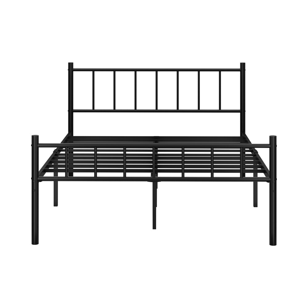 Bed Frame Double Size Metal Base Platform Black COMA