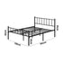 Bed Frame Double Size Metal Base Platform Black COMA