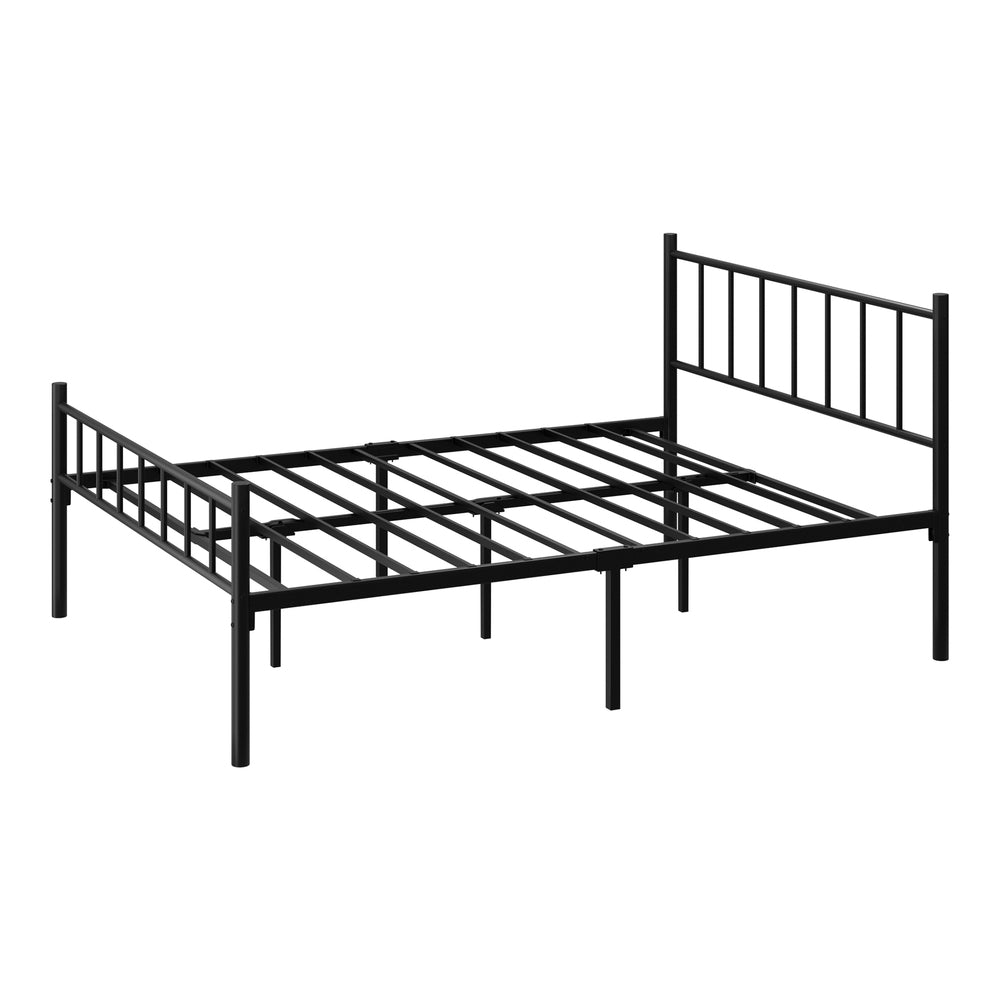 Bed Frame Double Size Metal Base Platform Black COMA