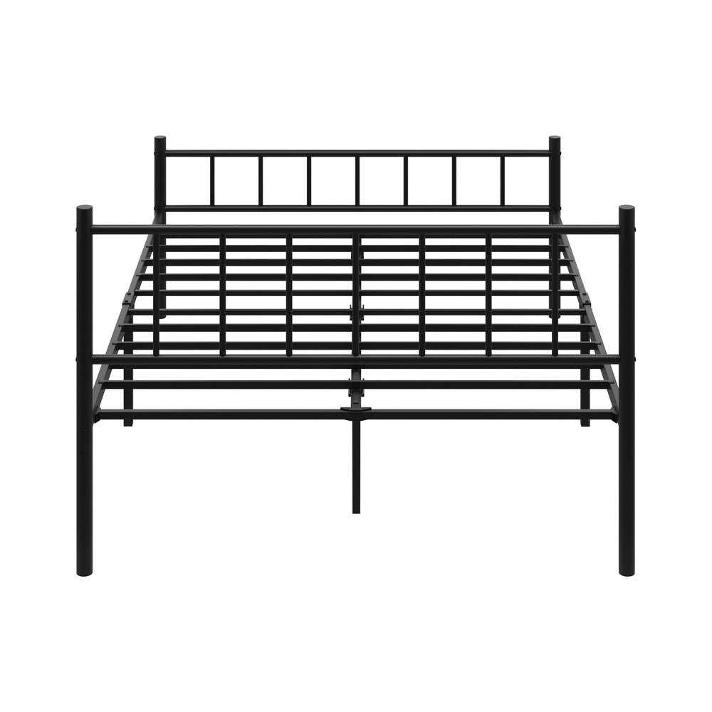 Bed Frame Double Size Metal Base Platform Black COMA