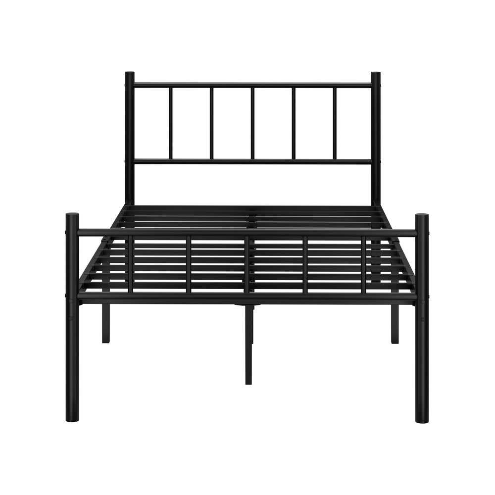 Bed Frame King Single Metal Base Platform Black COMA