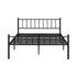 Oikiture Bed Frame Queen Size Metal Base Platform Black COMA