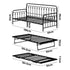 Trundle Bed Frame Daybed Single Size Base Metal Black