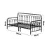 Metal Daybed Frame Single Size Sofa Bed Steel Slat Black