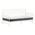 Oikiture Metal Daybed Frame Single Size Sofa Bed with Mattress Beige