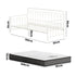 Oikiture Metal Daybed Frame Single Size Sofa Bed with Mattress Beige