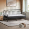 Oikiture Metal Daybed Frame Single Size Sofa Bed with Mattress Black