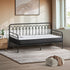 Oikiture Metal Daybed Frame Single Size Sofa Bed with Mattress Black