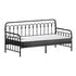Oikiture Metal Daybed Frame Single Size Sofa Bed with Mattress Black