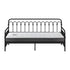 Oikiture Metal Daybed Frame Single Size Sofa Bed with Mattress Black