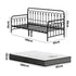 Oikiture Metal Daybed Frame Single Size Sofa Bed with Mattress Black