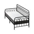 Oikiture Metal Daybed Frame Single Size Sofa Bed with Mattress Black