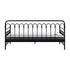Oikiture Metal Daybed Frame Single Size Sofa Bed with Mattress Black