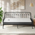 Oikiture Metal Daybed Frame Single Size Sofa Bed with Mattress Black