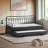 Trundle Bed Frame Daybed Single Size Black with Mattress x2