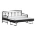 Trundle Bed Frame Daybed Single Size Black with Mattress x2