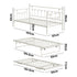 Trundle Bed Frame Single Size Metal 2x Single Beds Beige